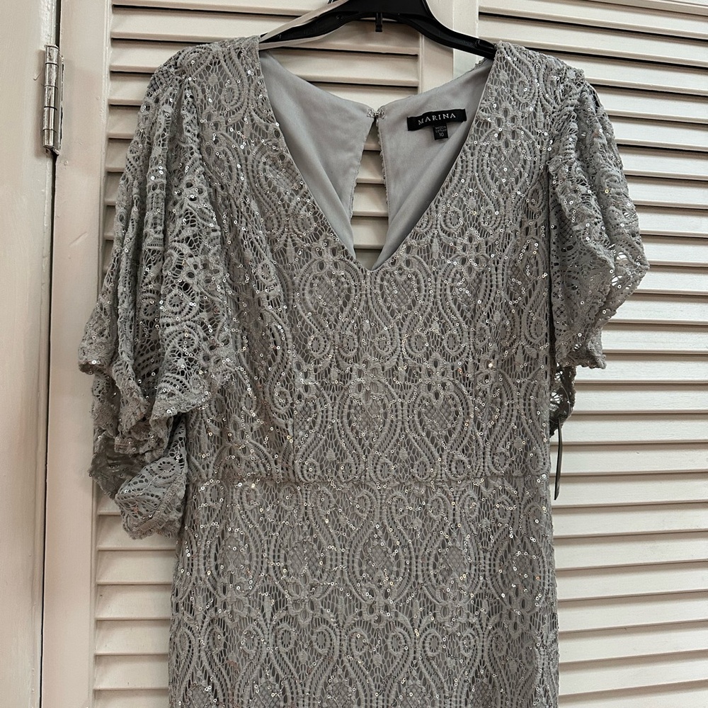 Marina sequin lace gown